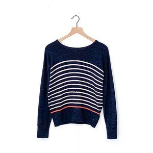 SUNDRY blue pop stripe pullover sweatshirt